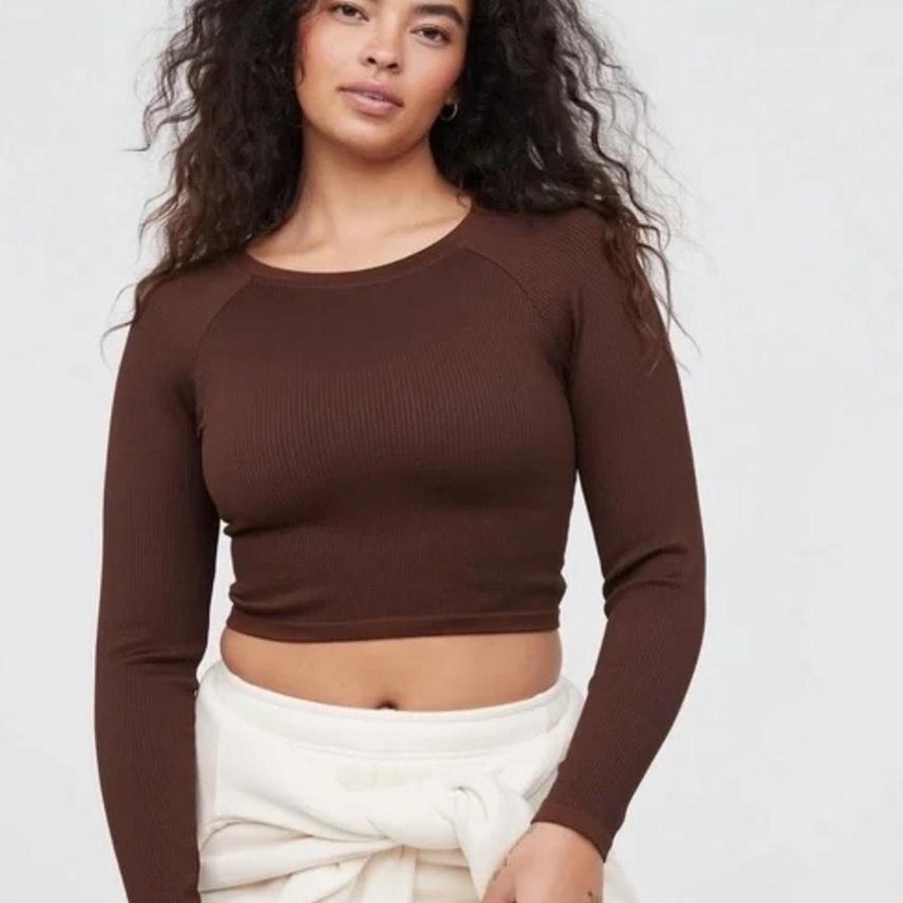 NWOT Aerie Long Sleeve Workout Crop Top